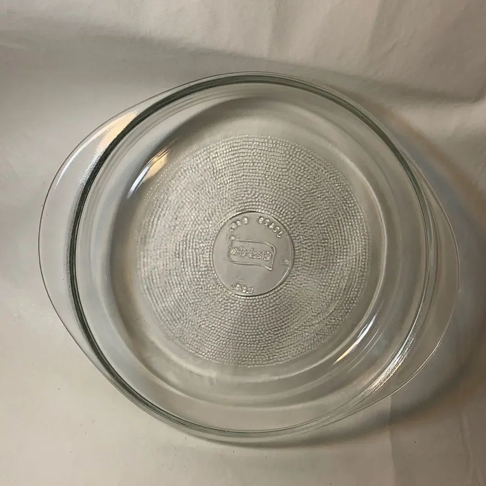 Glasbake USA J2429 8 Inch Clear Glass Pie Plate Baking Kitchen Heavy Durable